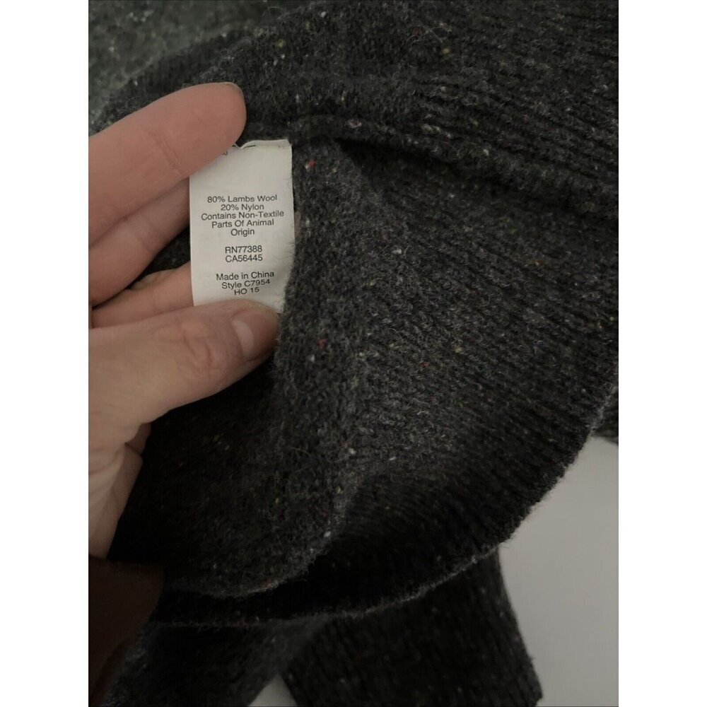 J. Crew Lambswool Donegal Quarter Zip Sweater Mens L Gray Raglan Knit Heritage - Picture 6 of 7